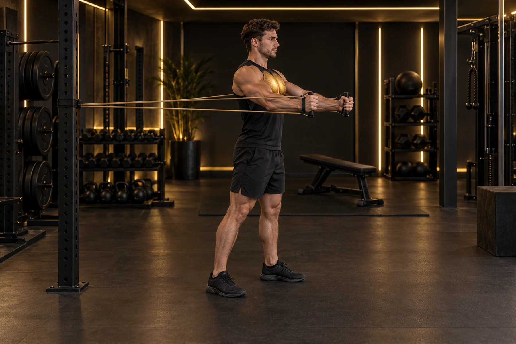 Resistance Band Standing Chest Press