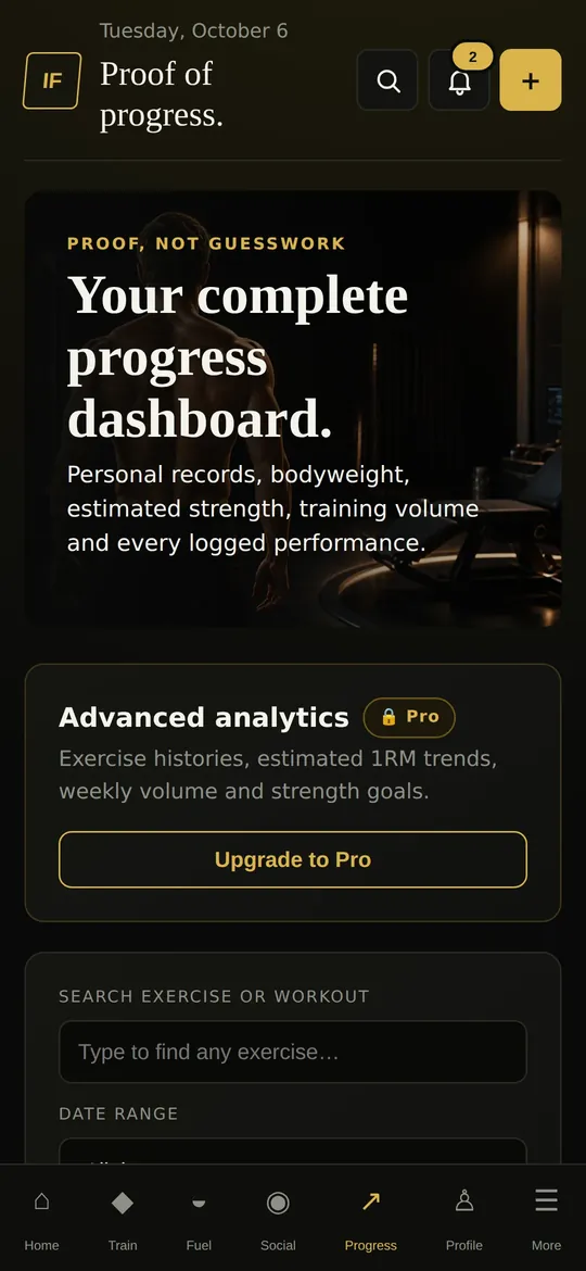 Progress screen